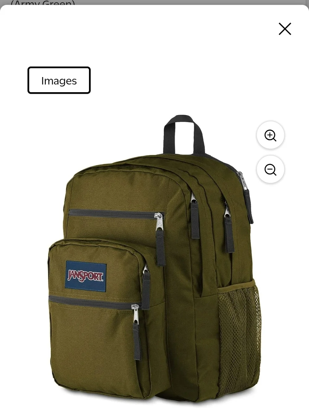 Jansport Olive Green Classic Backpack with Front Pockets